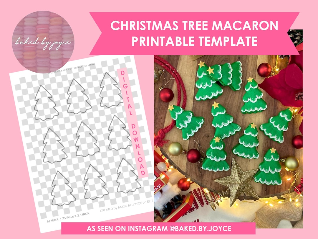 Printable Christmas Tree Macaron Template - Etsy