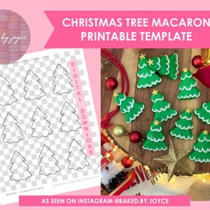 Printable Christmas Tree Macaron Template