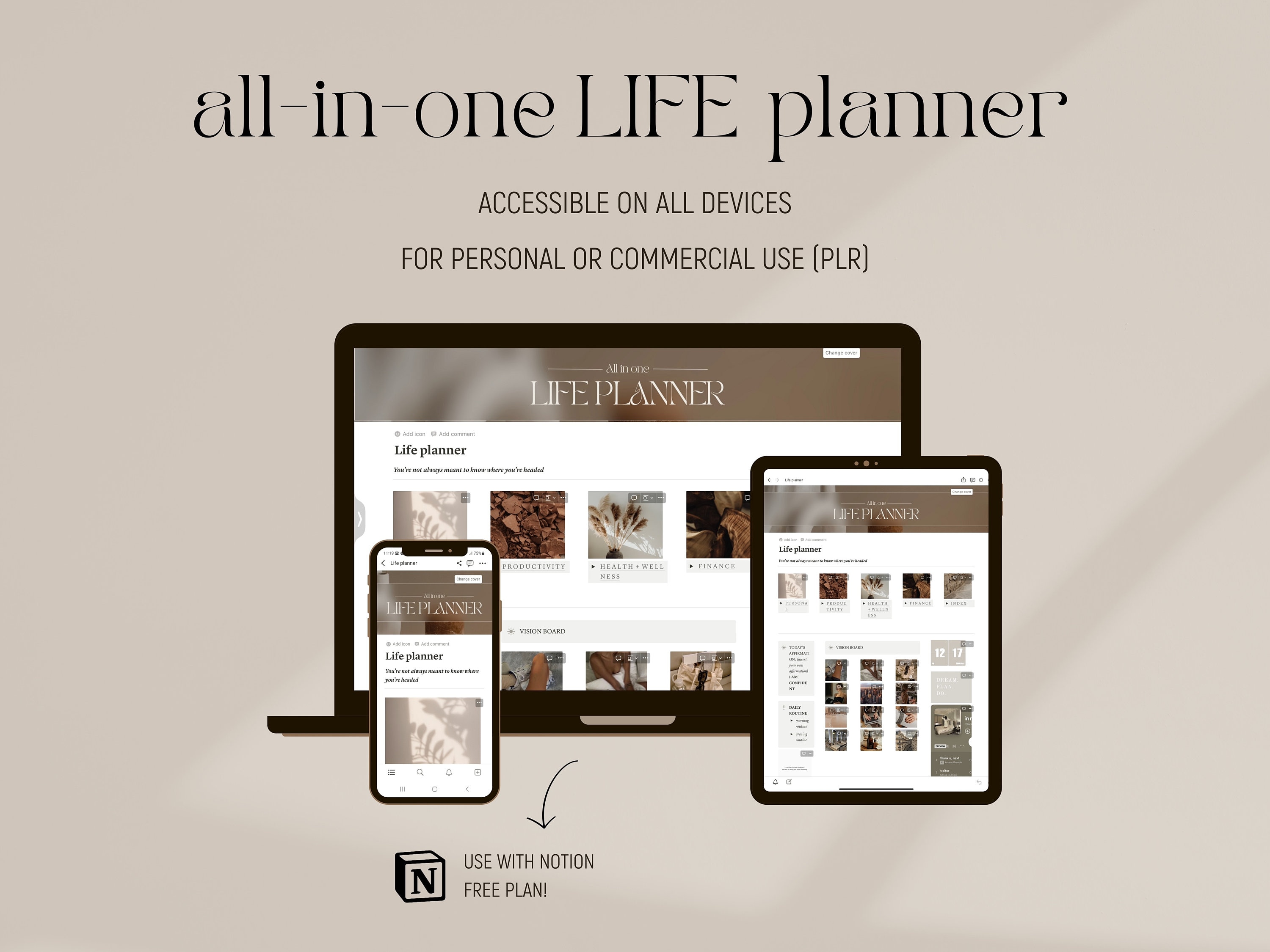 2024 Notion Life Planner Template, All in One Notion, That Girl ...