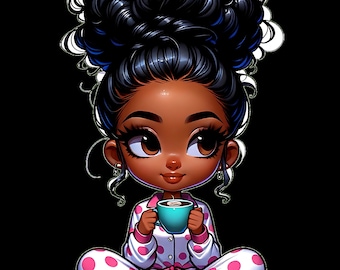 Black Girl with Coffee ,Black Girl with Coffee PNG file. Girl with coffee clipart, Fashion clipart, Girl with coffee cup (5)PNG