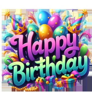 Birthday Queen, Happy Birthday, Birthday Queen of Mardi Gras Clipart, 5 png, Birthday queen PNG, Instant download.