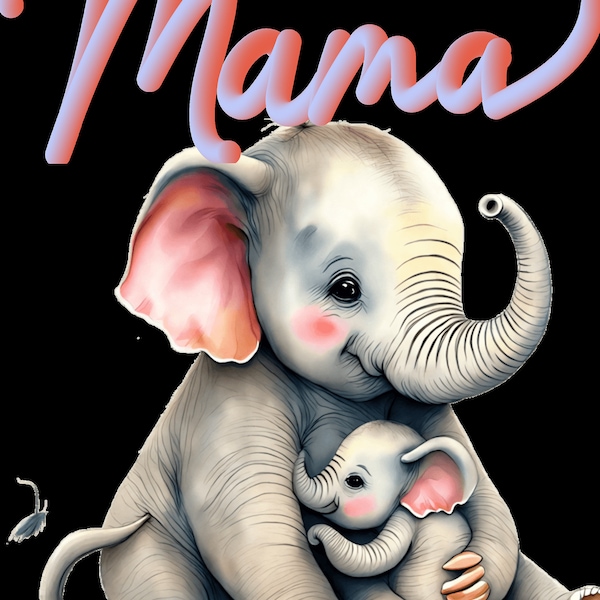 Mama Elephant  PNG ,Mama Elephant  SVG, Png for Mothers Day, Svg Mothers