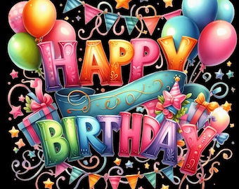 Clipart de Feliz Aniversário – Imagens PNG para Festa de Aniversário (Download Digital)