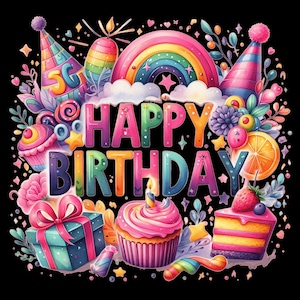 Happy Birthday Clipart - Birthday(5) PNG, Birthday Gifts, Birthday Party,Celebration Party, Happy Birthday PNG,Instant Download