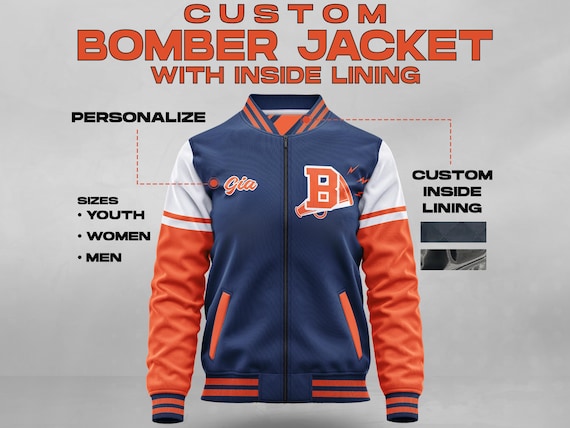 Custom Sublimated Bomber Jacket, Personalized Team Apparel