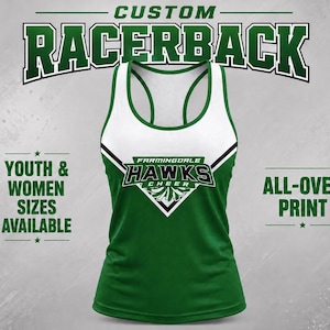 Custom Cheerleading Racerback Tank Top, Personalized Team Activewear Bulk Team Pricing