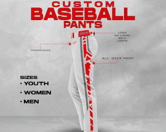 Custom Sublimated Baseball Pants: Personalized Name & Number