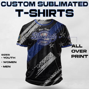 Custom Sublimated Team T-Shirt: Baseball, Softball, Rugby