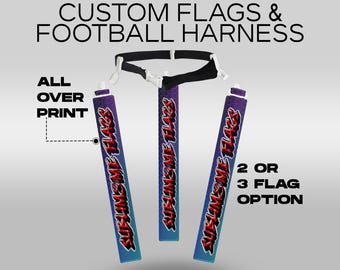 Custom Flag Football Equipment 7v7 Breakaway Flags Harness 5v5 Athlete Gear Pop Flags