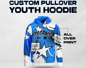 Custom Youth Pullover Hoodie, Personalized Team Spirit Wear