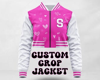 Custom Sublimated Crop Bomber Jacket - Personalized Team Spirit Wear