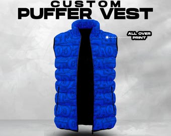 Custom Sublimated Puffer Vest, Lined Warm-Up Outerwear