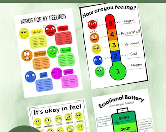 Emotional Regulation Posters Bundle, School Counselor Office Decor (Digital Download)