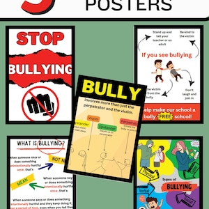 Anti-bullying posters, classroom posters, bullying strategies, stand up to bullies, stop bully, bullying prevention