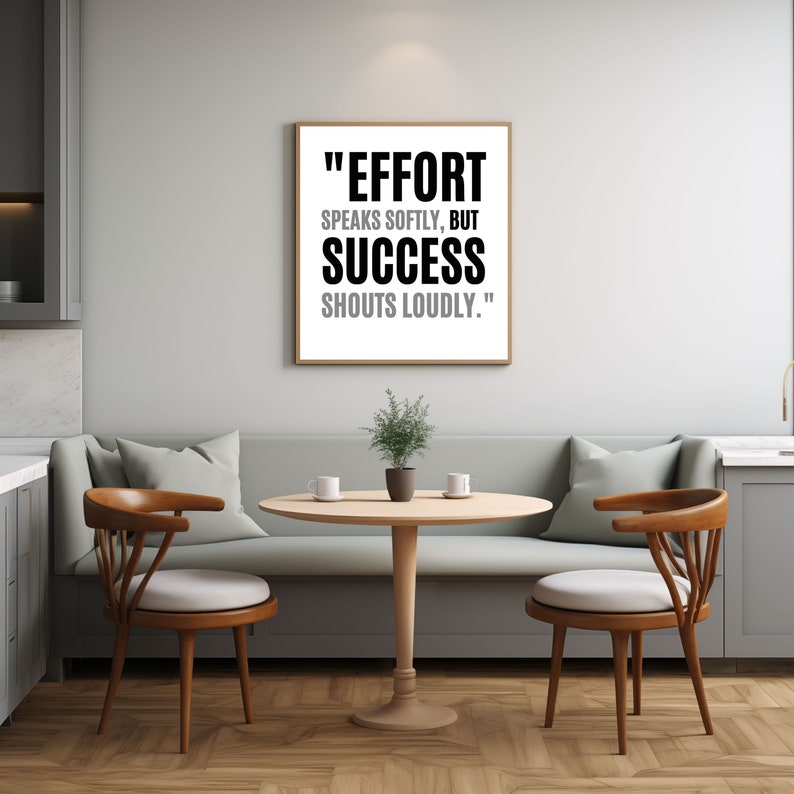 Effort and Success Inspirational Quote Wall Art Printable Office Decor &amp; Inspirational Poster ...