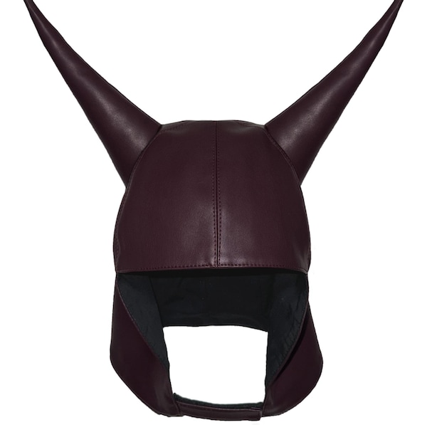 Devil Cap with Horns Adult Black Red main image 1