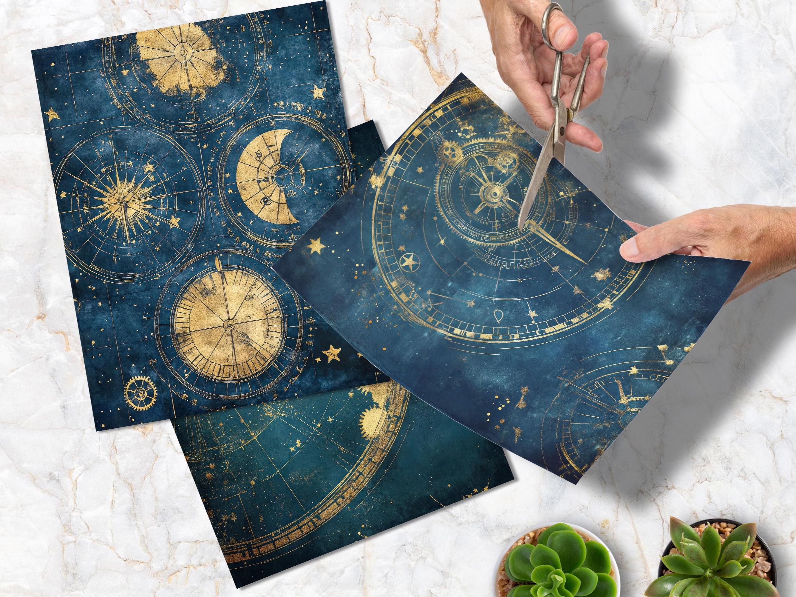 Midnight Celestial Digital Paper Pack, Vintage Star Map (digital ...
