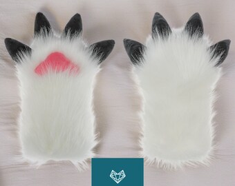 Furry Paws Fluffy Fursuit Paws, Dragon Paws Partial Fursuit Cat Paws Fur Claws Blue Paws Fursuit Pink Pad Brown Furry Paw Gloves