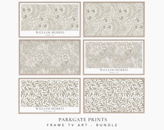William Morris Frame TV Art: Neutral Botanical Patterns (Digital Download)