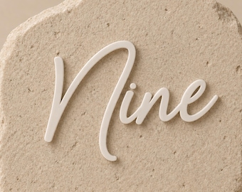 Wedding Table Numbers Set, Acrylic Cursive Numbers for DIY Stone Decor, Self Adhesive Modern Wedding Signs