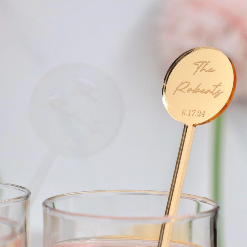 Personalized Wedding Stir Sticks 50 Pieces,