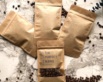 Personalized Favors Extra Large Coffee Bags, Wedding Favors XL The Perfect Blend Coffee Bags Do It Yourself, Bridal Shower Favors