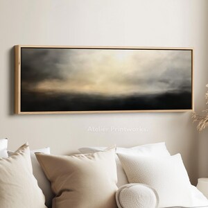 ABSTRACT LANDSCAPE Framed Canvas Wall Art Print, Long Horizontal Art, Wide Wall Art, Canvas Print, Large Panoramic Landscape - H0103