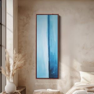 Long Narrow Abstract Ocean Wall Art, Tall slim wall art, Vertical Wall Art, Long Vertical Wall Art, Large vertical wall art,  V0037