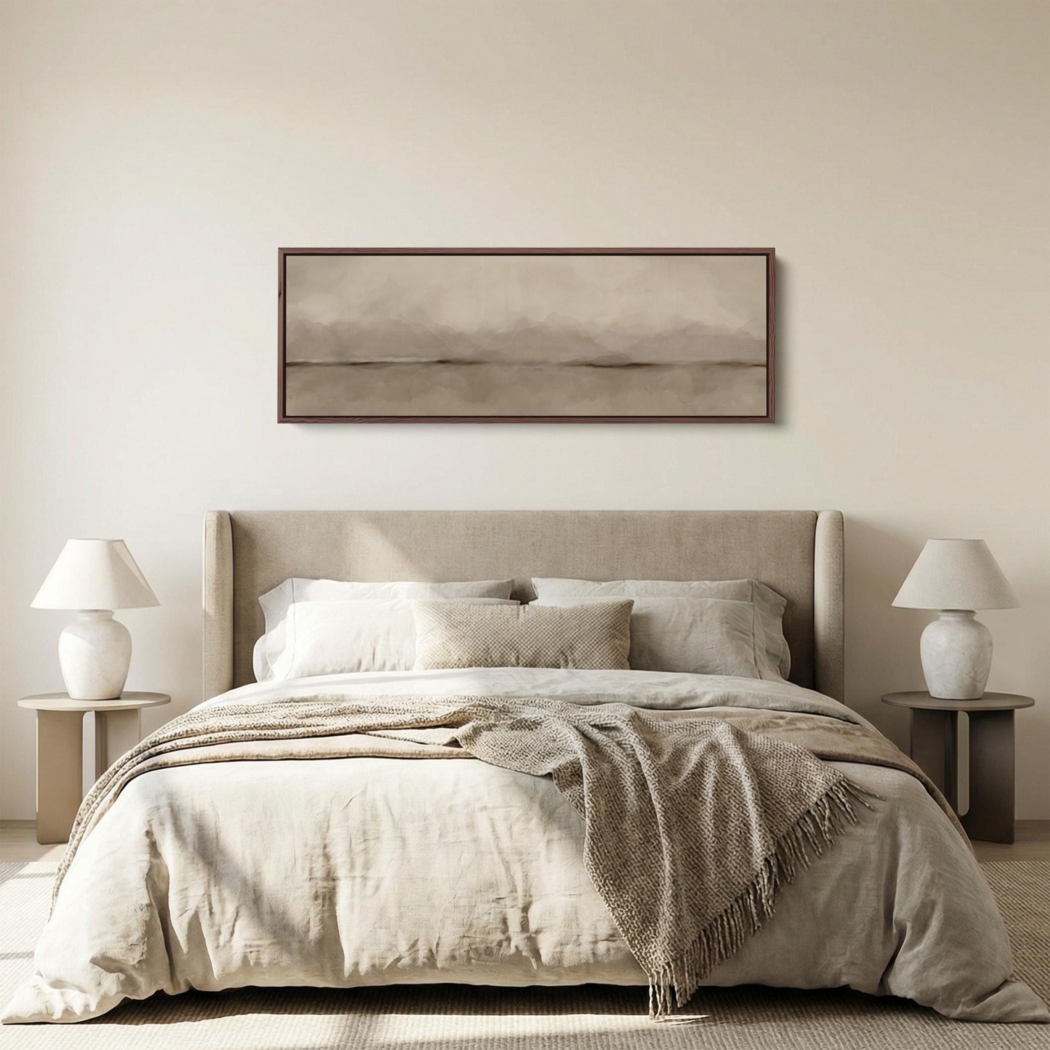 MINIMAL LANDSCAPE HORIZONTAL Wall Art Neutral Long Canvas Above Bed ...