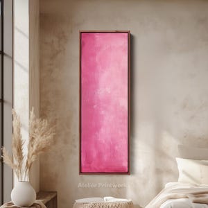 PINK ABSTRACT Vertical Wall Art - Tall Long Narrow Vertical Wall Decor, Pink Large Canvas Wall Decor, Large framed canvas - V0127