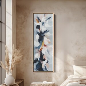 DYNAMIC ABSTRACT MOVEMENT Tall Vertical Wall Art Expressive Brushstroke Painting For Modern Interiors