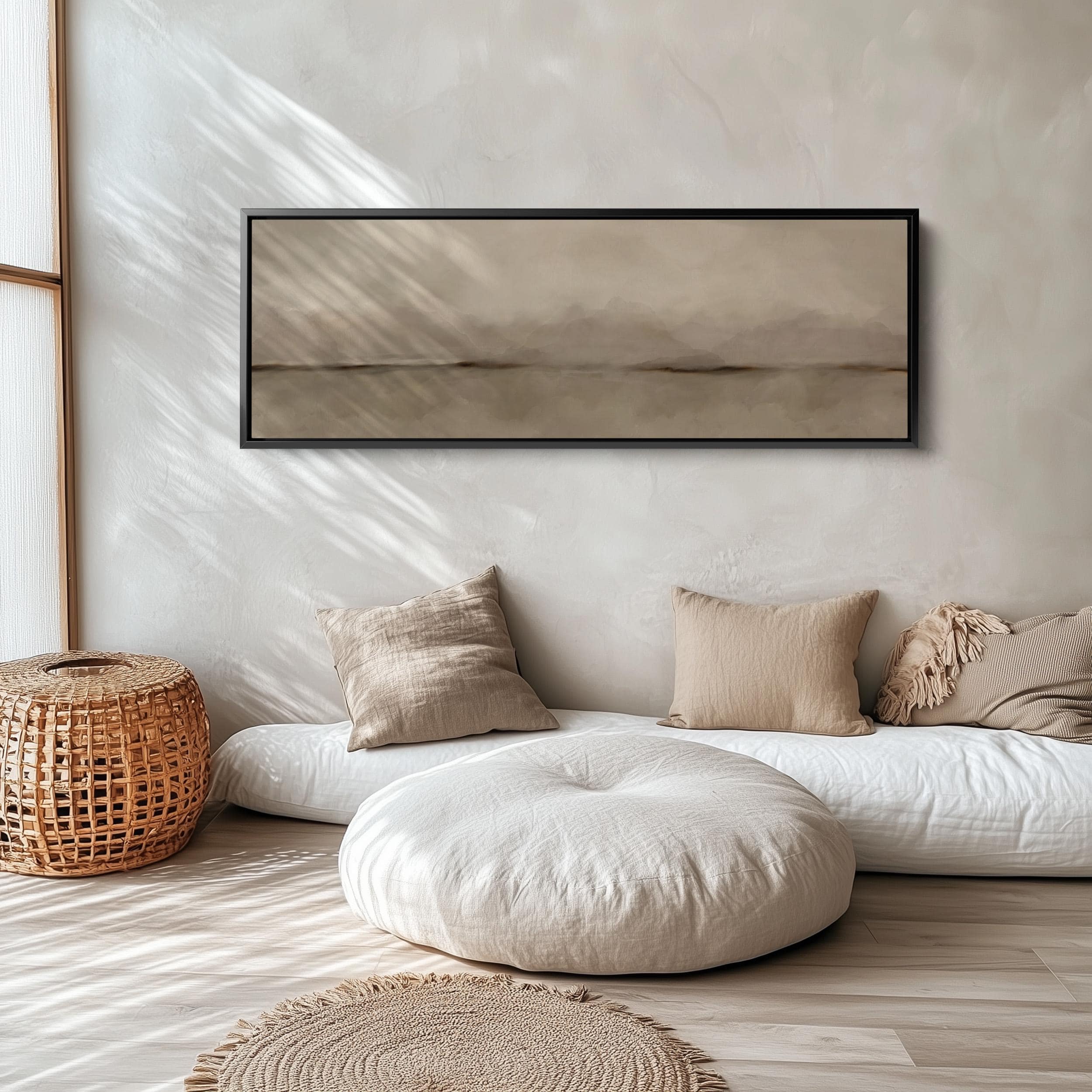 MINIMAL LANDSCAPE HORIZONTAL Wall Art Neutral Long Canvas Above Bed ...