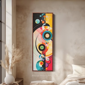 Long Narrow Colourful Abstract Wall Art, Tall slim wall art, Vertical Wall Art, Long Vertical Wall Art, Large vertical wall art,  V0031