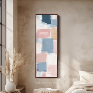 Long Narrow Pastel Minimalist Wall Art, Tall slim wall art, Vertical Wall Art, Long Vertical Wall Art, Large vertical wall art,  V0035