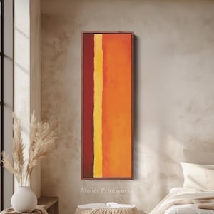 Vertical Abstract Orange Art Long Narrow, Tall slim wall art, Vertical Wall Art, Wall Art, tall skinny wall art, big wall art, V0050
