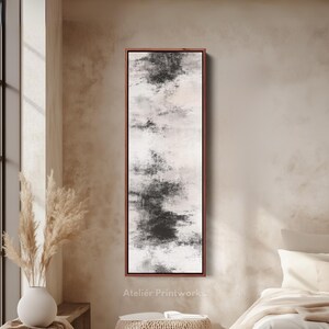 Long Narrow Neutral Cloud Wall Art, Tall slim wall art, Vertical Wall Art, Long Vertical Wall Art, Large vertical wall art,  V0036