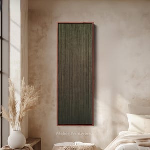 ABSTRACT GREEN Long Narrow Vertical Wall Art, Large Canvas Decor, Large Canvas Art Work, Long Wall Art, Large Framed Picture - V0172