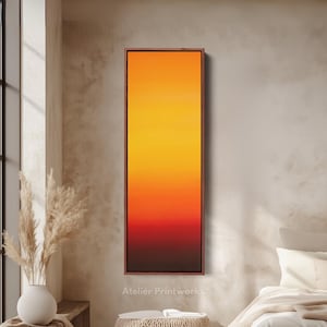 ABSTRACT ORANGE Long Narrow Vertical Wall Art, Large Canvas Decor, Large Canvas Art Work, Long Wall Art, Large Framed Picture - V0145