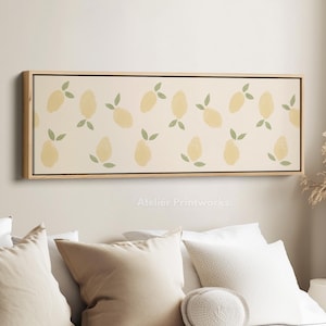 LEMON KITCHEN WALL Art Canvas Narrow Wall Art, Wide Wall Art, Panoramic Wall Art, Panoramic Canvas, Wall Art Narrow - H0304