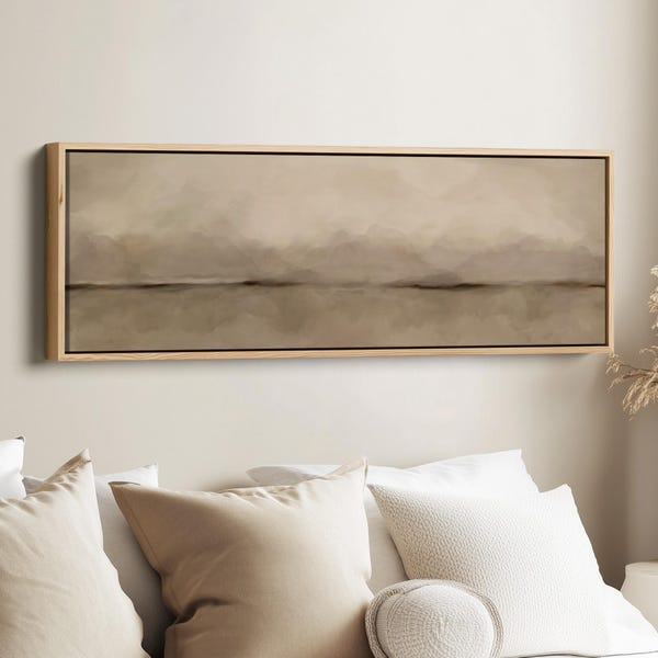 MINIMAL LANDSCAPE HORIZONTAL Wall Art Neutral Long Canvas Above Bed Living Room Decor