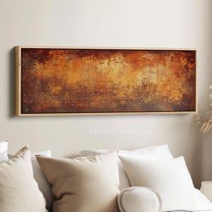 RUSTIC ABSTRACT Horizontal Wall Art Long Narrow, Wide Slim Wall Art, Horizontal Wall Art, Wall Art, Wide Skinny Big Wall Art, H0218