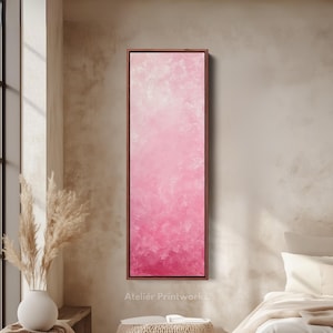 ABSTRACT PINK Vertical Wall Art - Tall Long Narrow Vertical Wall Decor, Pink Large Canvas Wall Decor, Large framed canvas - V0126