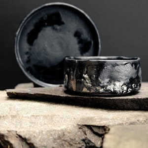 Pottery Bowl for Breakfast, Ceramic Bowls Set, Handmade Pottery Platters, Ceramic Xmas Gift, Set of Bowl, Black Pottery, Breakfast Bowl