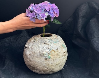 Handmade Ceramic Ikebana Vase: Wabi-Sabi Pottery Decor