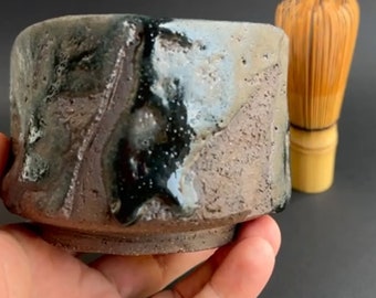 Ceremonie Matcha Chawan, Japanse keramische theekom, handgemaakte aardewerk theekop, Wabi Sabi Chawan, keramische Chawan, kerstcadeau voor theeliefhebber