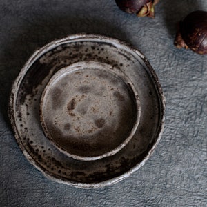 Gray Ceramic Dishes Collection, Handcrafted Stoneware Kitchen Dishes, Minimal Design Ceramic Set, Pottery Ceramic Plate Teapot Yunomi zdjęcie 7