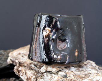 Taza de té Yunomi de cerámica hecha a mano: cerámica Wabi Sabi