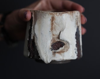 Handgemachte Keramik Yunomi Teetasse: Glasierte Steingut Wabi Sabi Keramik