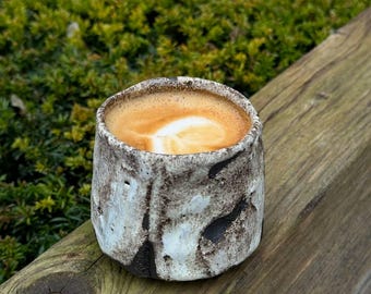 Handmade Wabi Sabi Stoneware Tea Cup: Yunomi Ceramic Coffee Mug