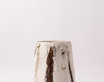Handmade Ceramic Flower Vase: Wabi-Sabi Pottery, Ikebana Style